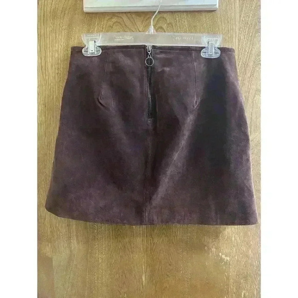 Blank NYC Mini Skirt Women's Size 28 Real Suede Leather Purple Pockets Zipper - Picture 4 of 11